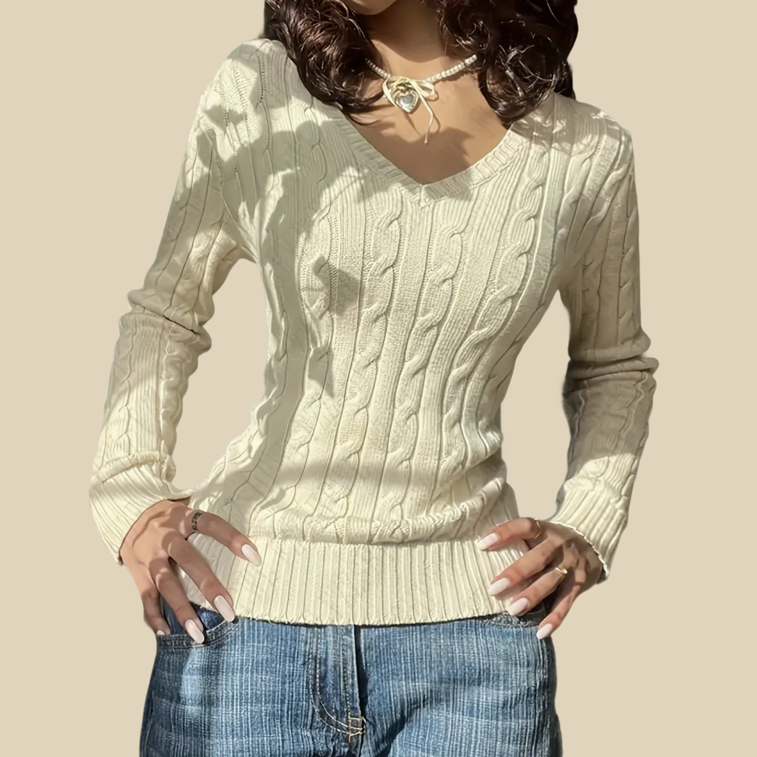 Knit V-Neck Sweater