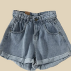 High-Waist Relaxed Denim Shorts
