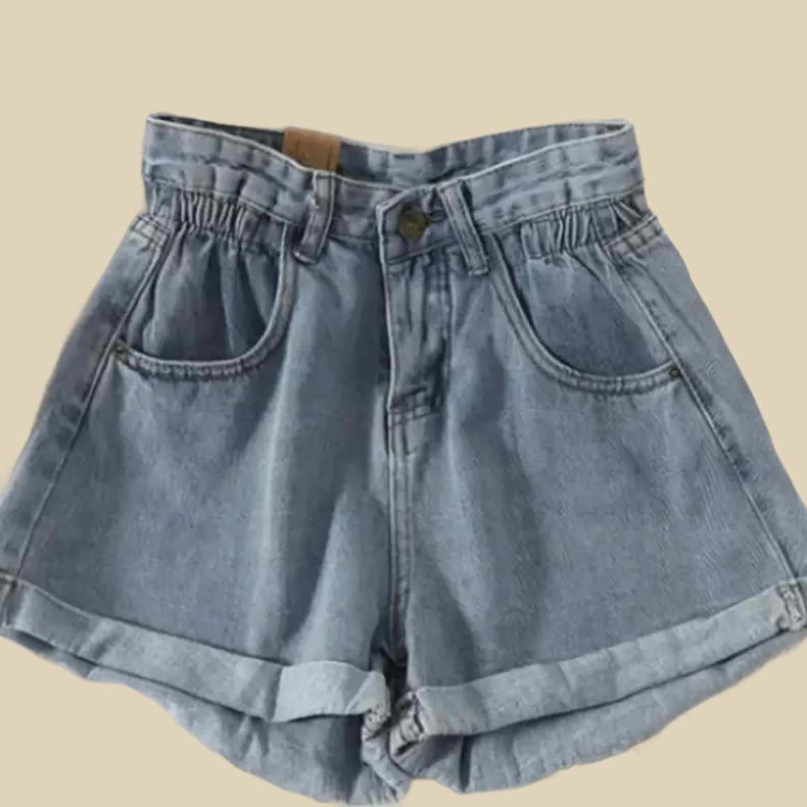 High-Waist Relaxed Denim Shorts