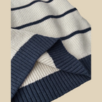 Striped Knit Polo Sweater