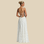 Floral Lace Strap Maxi Dress