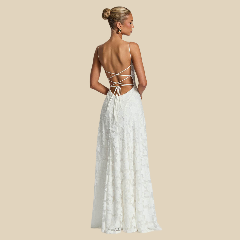 Floral Lace Strap Maxi Dress