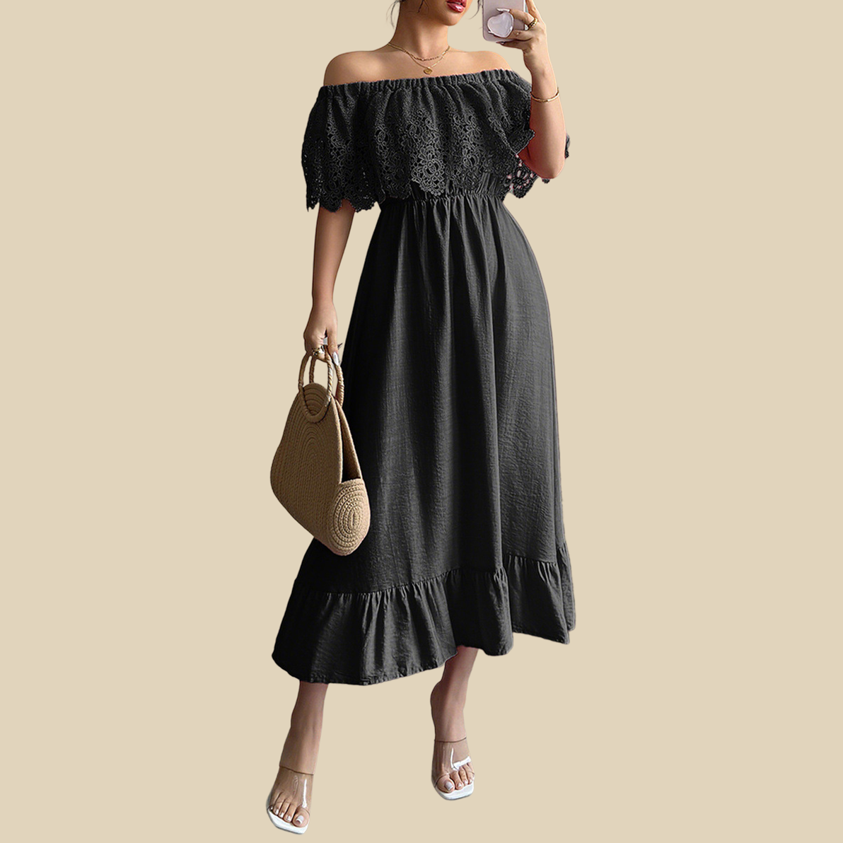 Off-Shoulder Lace Dress