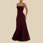 Floral Lace Strap Maxi Dress