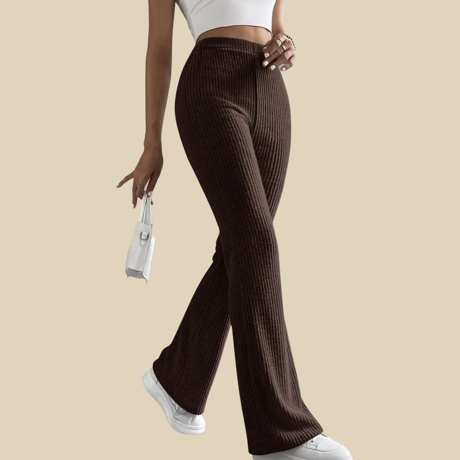 Ribbed Flare Knit Pants