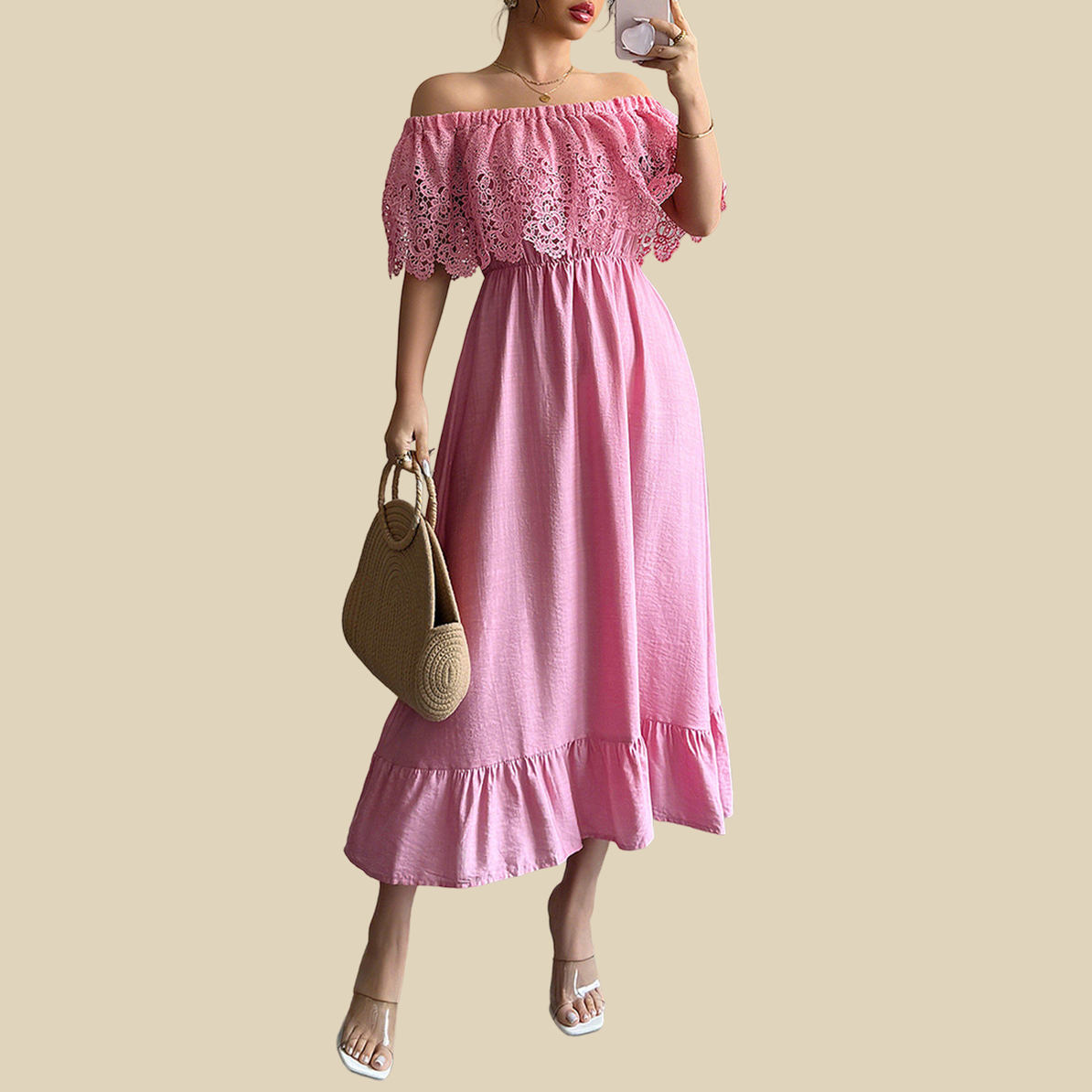 Off-Shoulder Lace Dress
