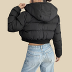 Cropped Puffer Jacket with Hood