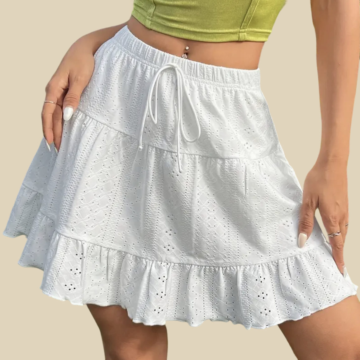 Ruffle Hem Mini Skirt