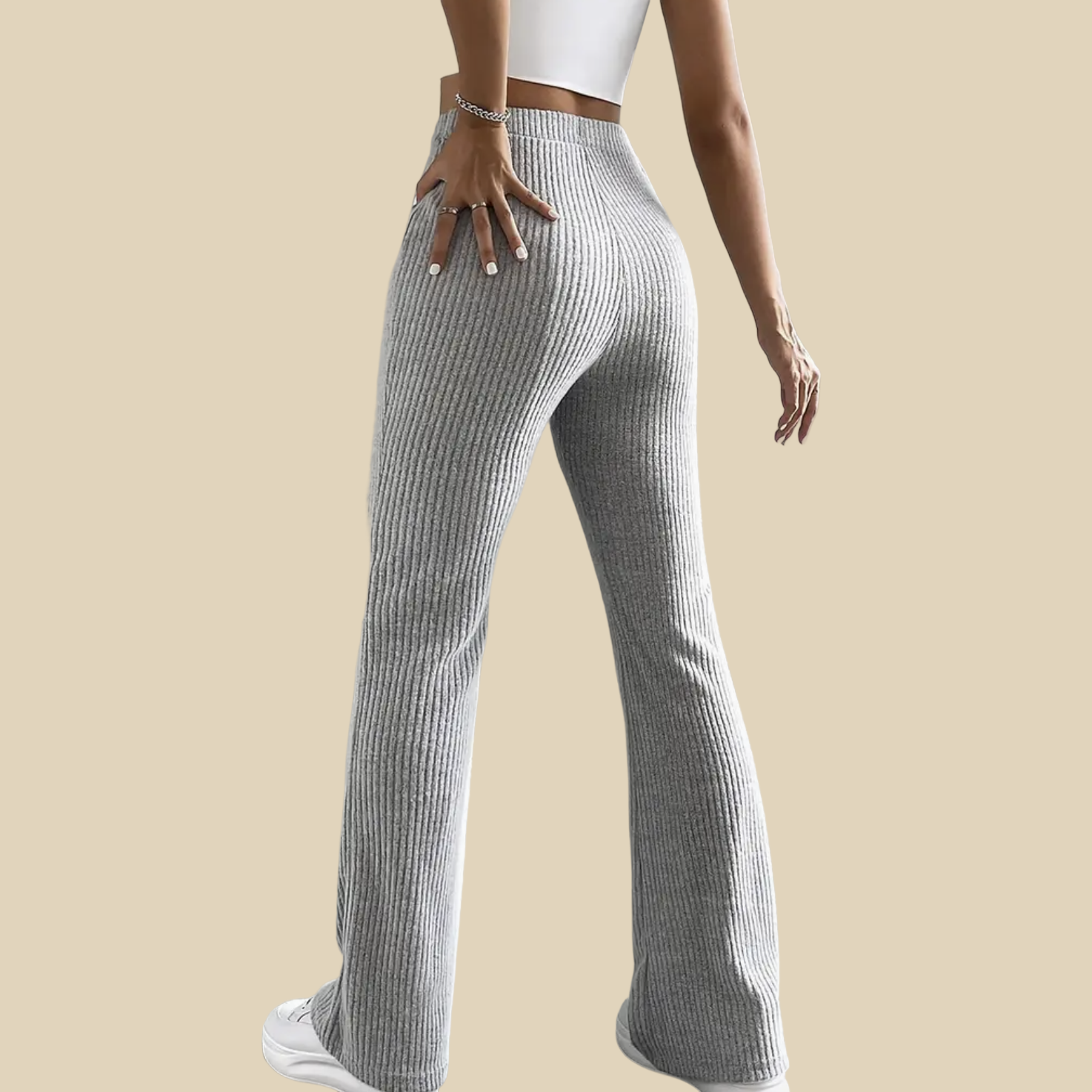 Ribbed Flare Knit Pants