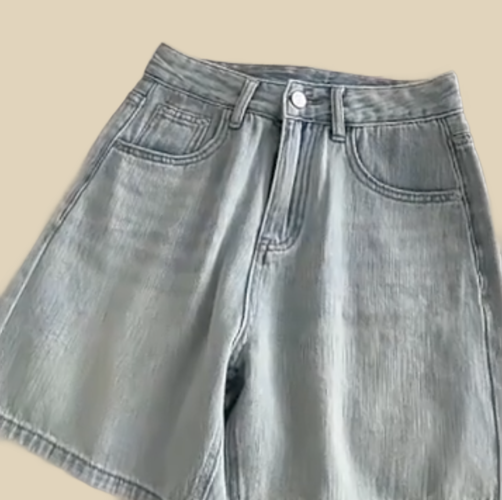High-Waist Denim Shorts
