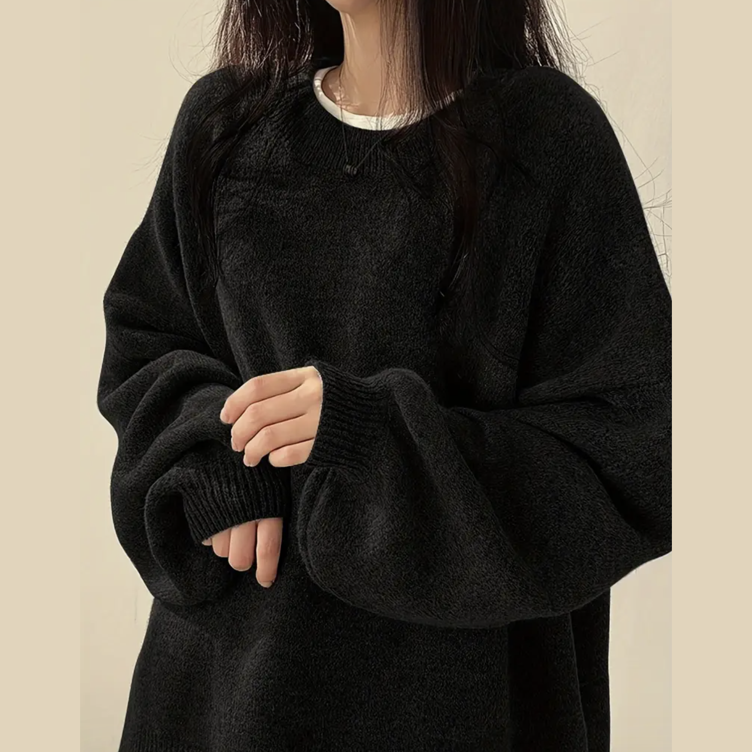 Plush-Knit Oversize Sweater
