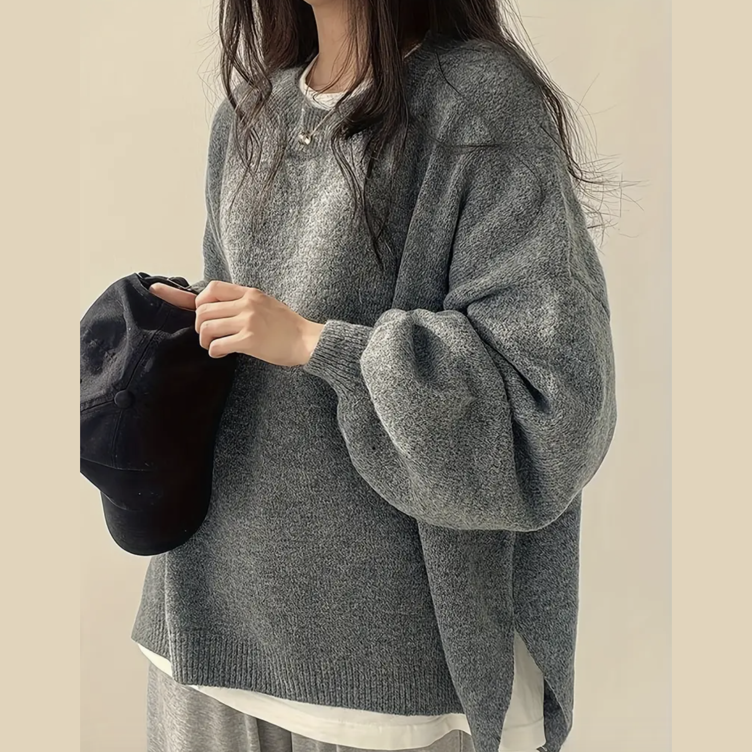 Plush-Knit Oversize Sweater
