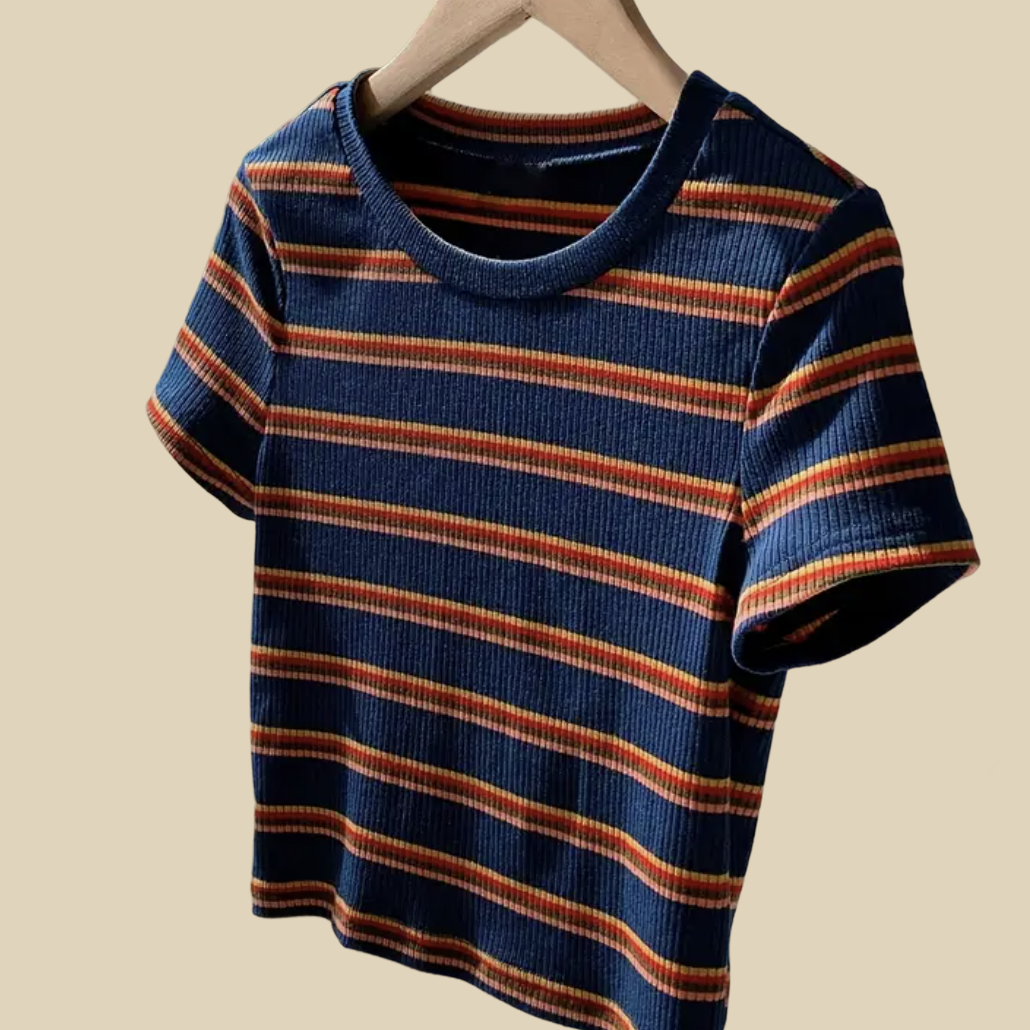 Striped Ribbed Tee