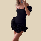 Strapless Ruffle Mini Dress