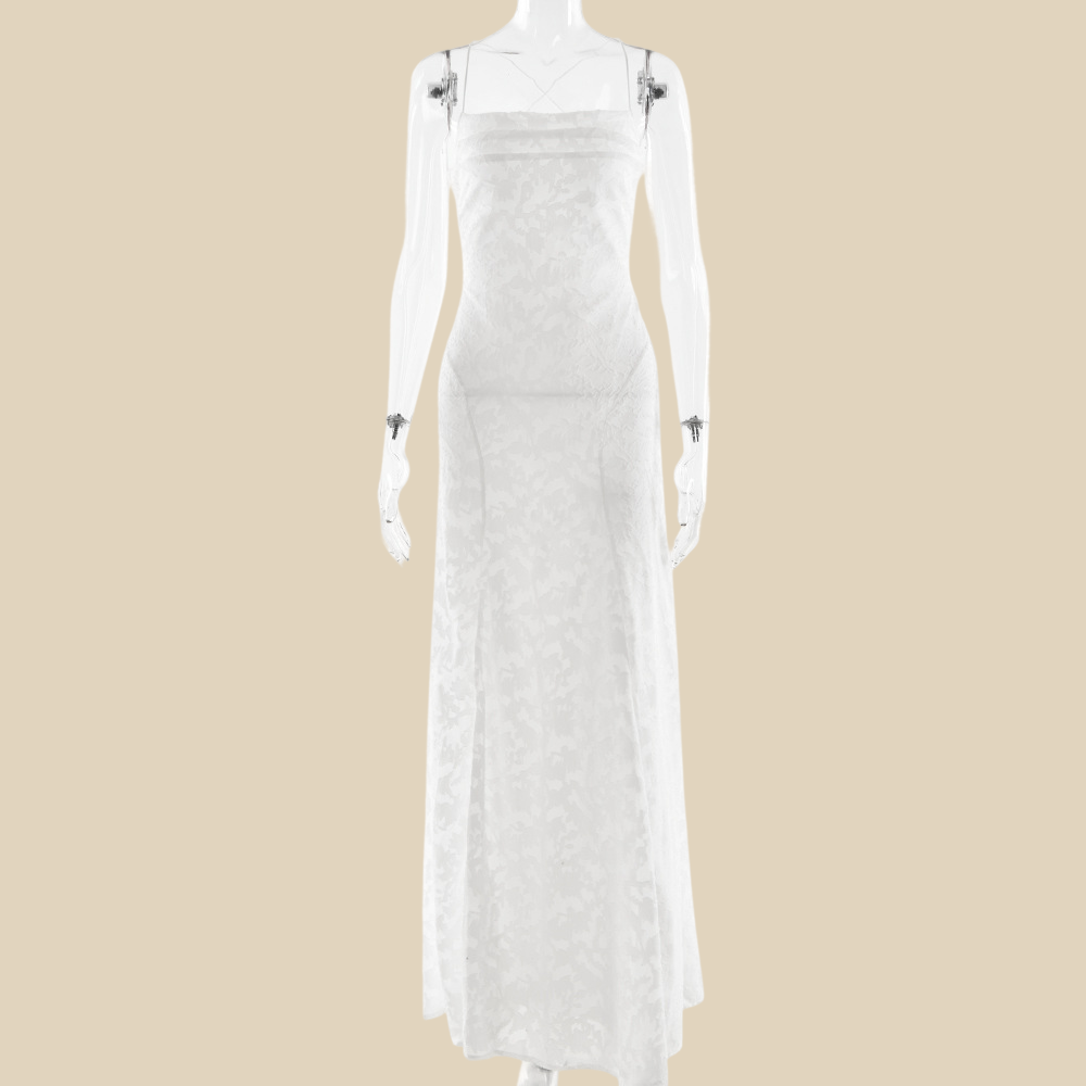 Floral Lace Strap Maxi Dress