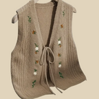 Floral Embroidered Sweater Vest