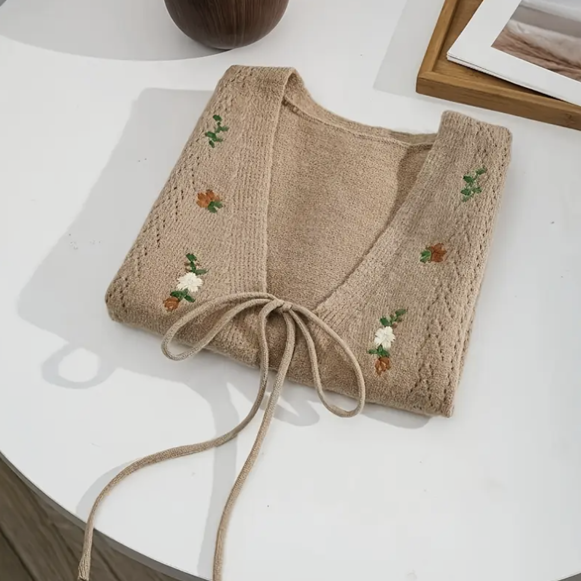 Floral Embroidered Sweater Vest