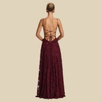 Floral Lace Strap Maxi Dress