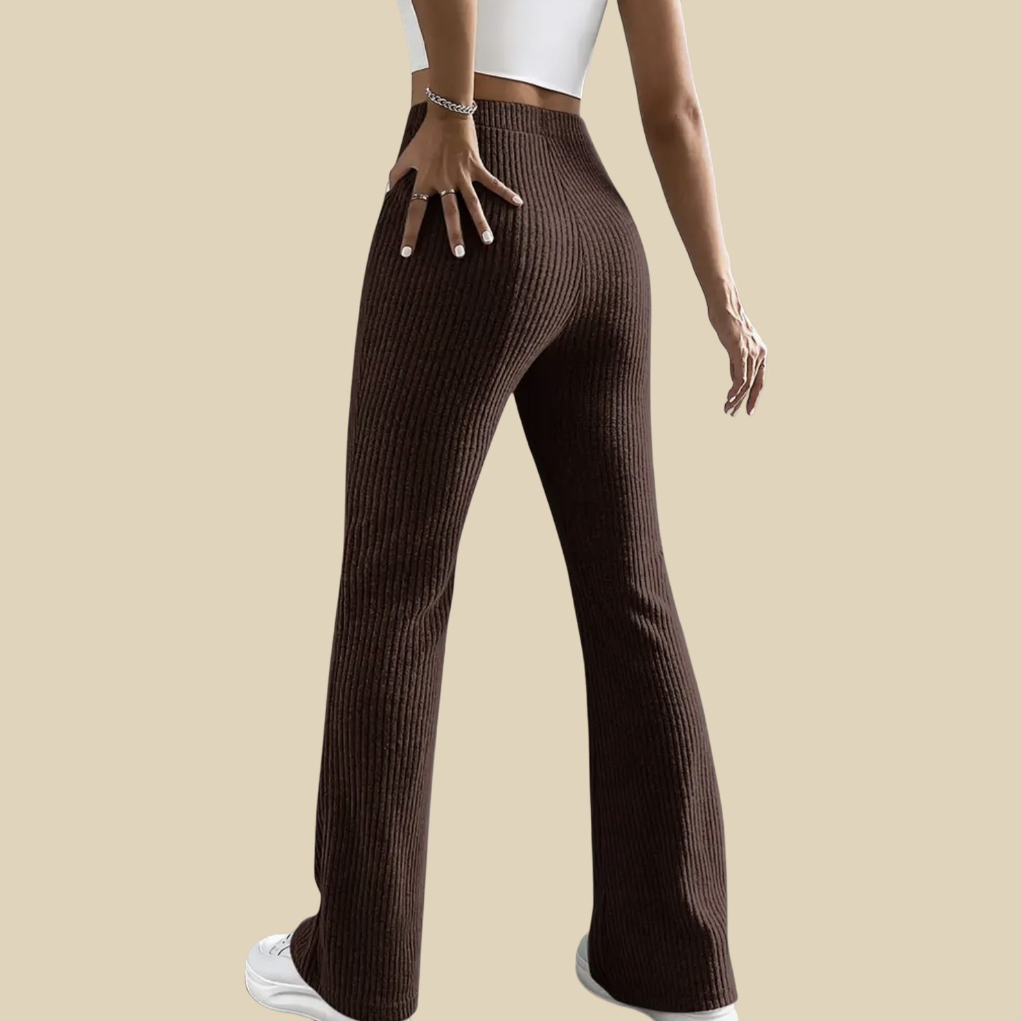 Ribbed Flare Knit Pants
