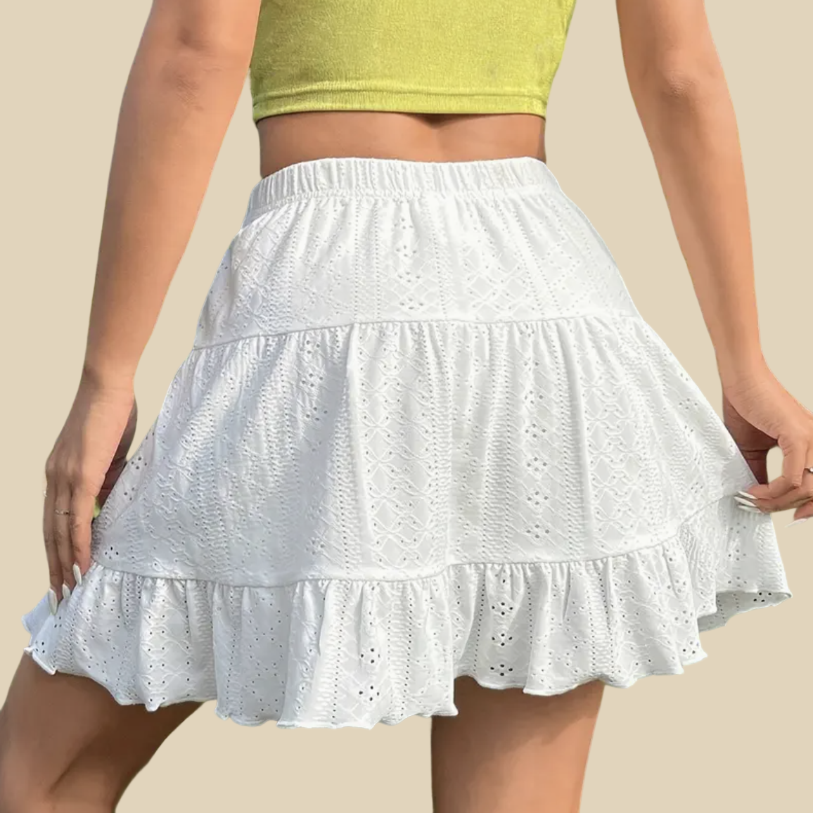 Ruffle Hem Mini Skirt
