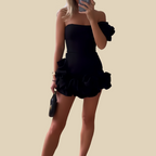 Strapless Ruffle Mini Dress