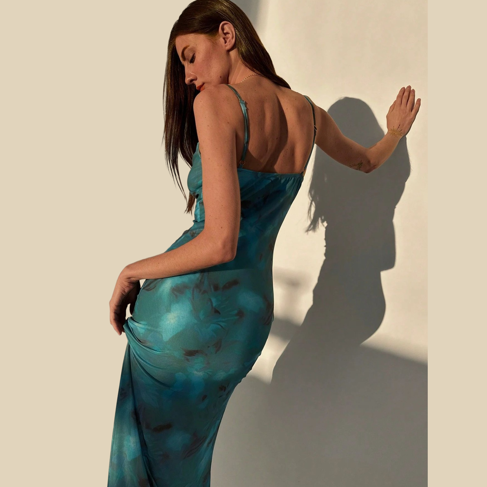 Satin Water Midi Dress