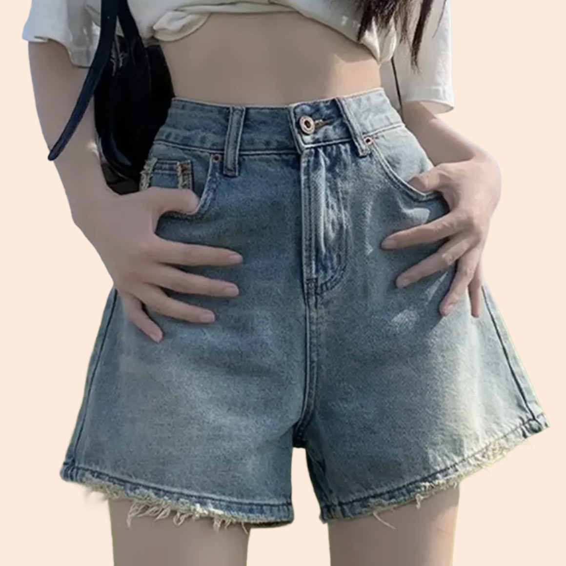 High-Waisted Denim Shorts