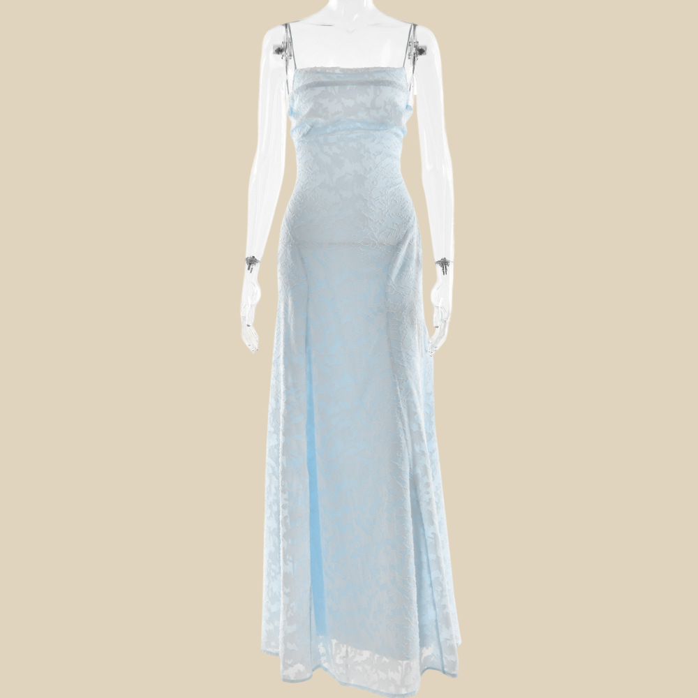 Floral Lace Strap Maxi Dress