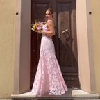 Floral Lace Strap Maxi Dress