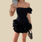 Strapless Ruffle Mini Dress