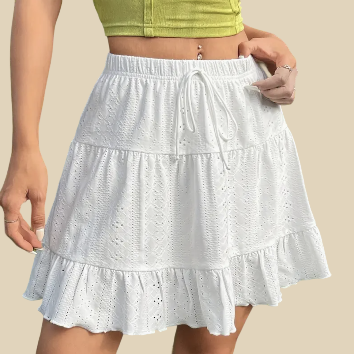 Ruffle Hem Mini Skirt